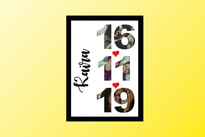 collage frame with date